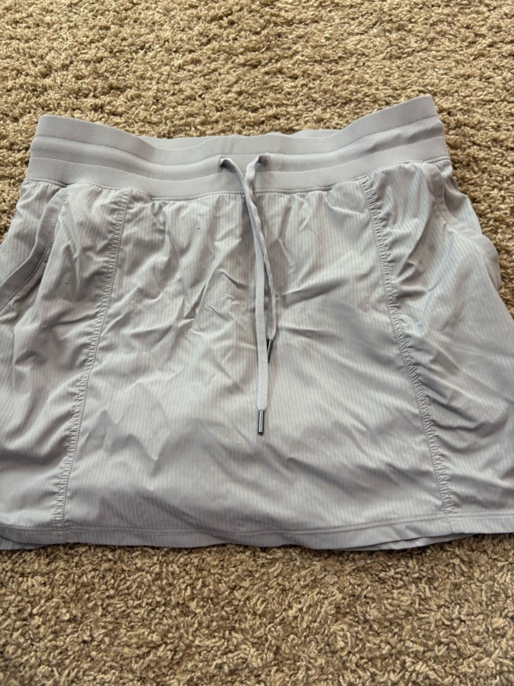 Light Gray Women's Drawstring Active Skirt CRZ Yoga M 8/10